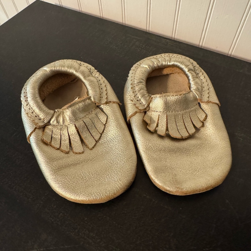 Gold Toddler Moccasins